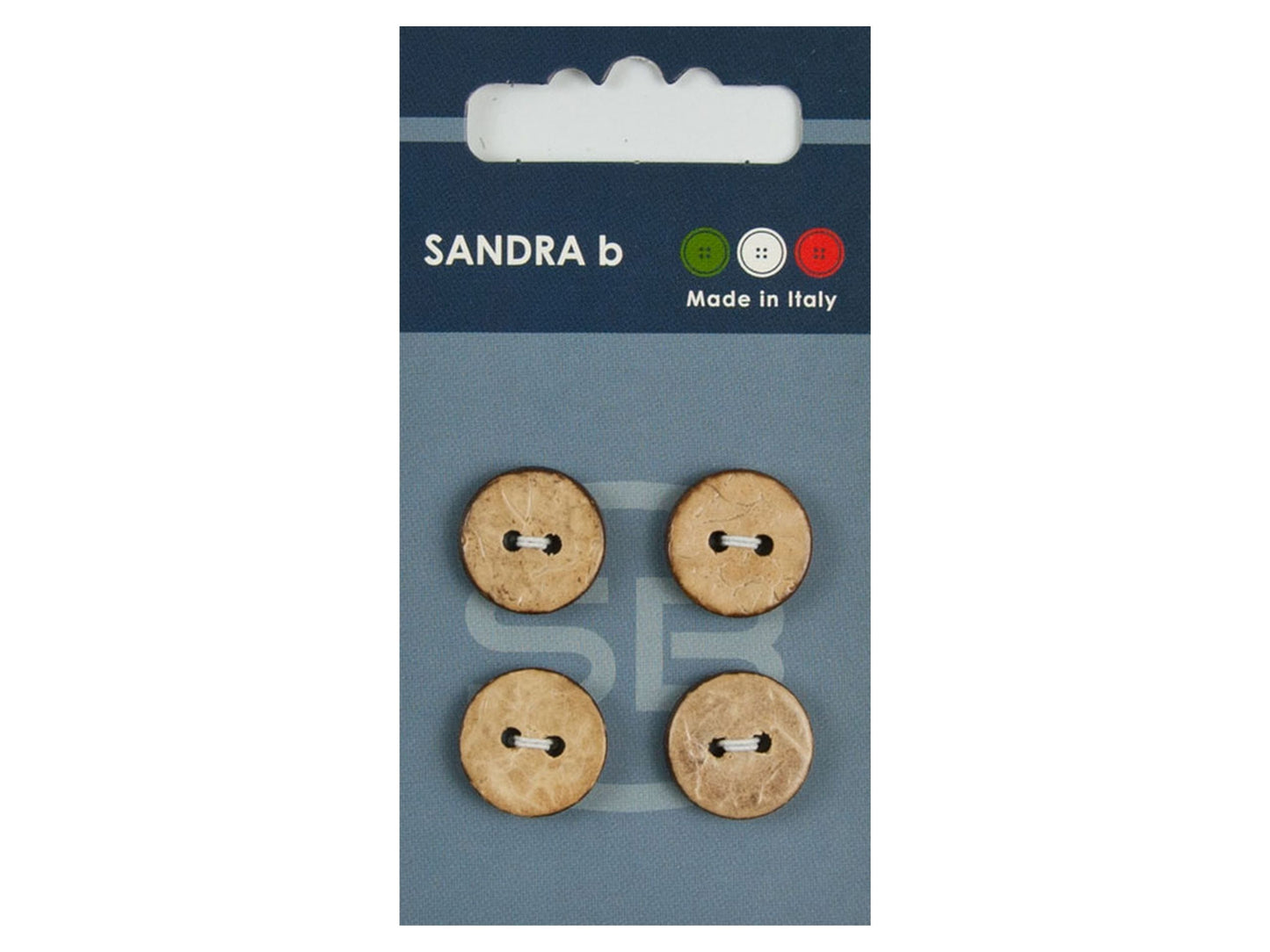 Knopf 2-Loch 15 mm natur Kokos