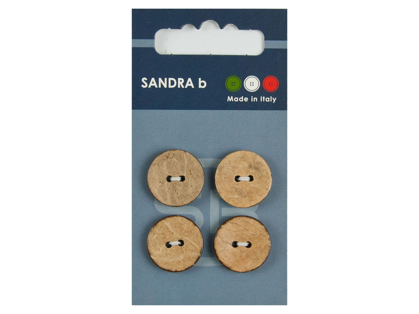 Knopf 2-Loch 18 mm natur Kokos