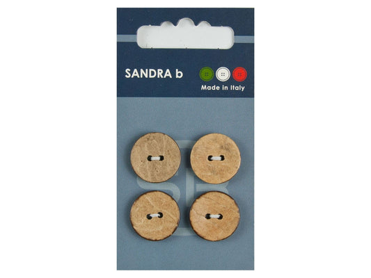 Knopf 2-Loch 18 mm natur Kokos