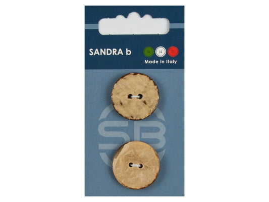 Knopf 2-Loch 23 mm natur Kokos