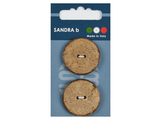 Knopf 2-Loch 31 mm natur Kokos