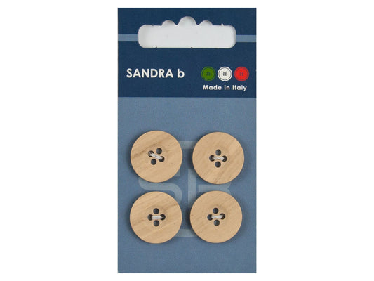 Knopf 4-Loch 18 mm natur Holzoptik