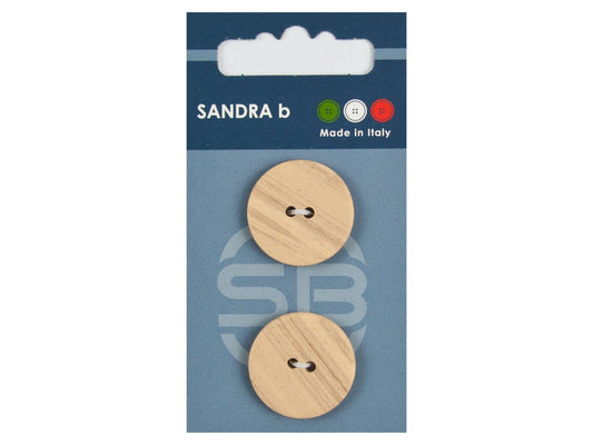 Knopf 2-Loch 23 mm natur Holzoptik