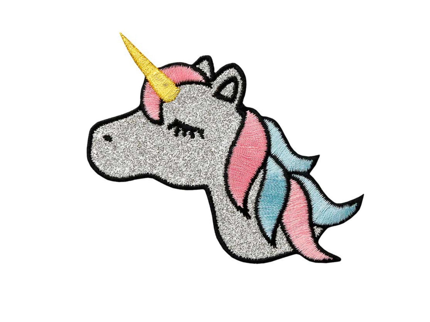 Glitzer-Einhorn Bügelbild/Applikation