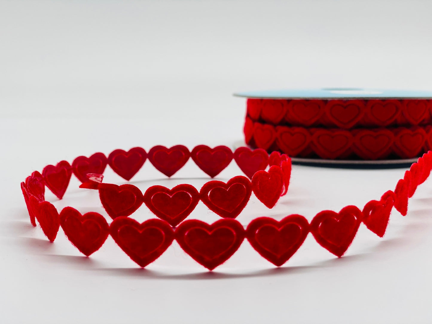 Herzchen-Bordüre Rot aufbügelbar