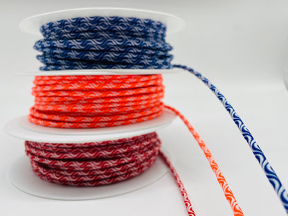 Gummikordel Wave Blau Weiß gemustert