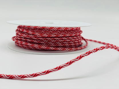 Gummikordel Wave Rot Weiß gemustert