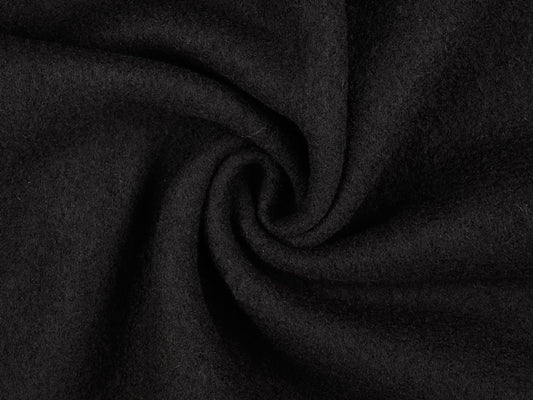 Walkstoff Uni Schwarz reine Wolle