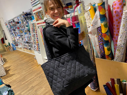 Steppstoff Dunkelblau Wattiertes