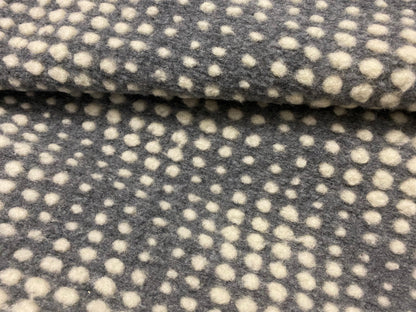 Winterstoff Jacquard Grau gepunktet