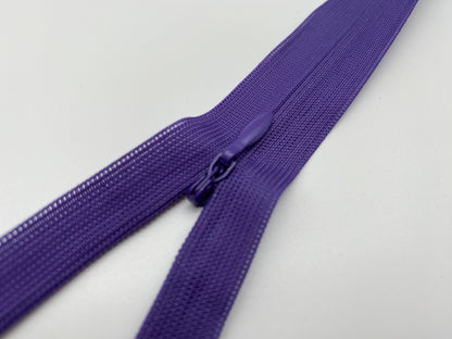 Nahtverdeckter Reißverschluss Violett 40 cm