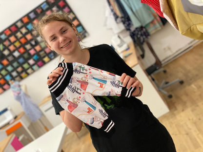 Bündchen Schwarz Weiß gestreift