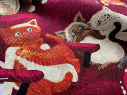 Baumwollstoff Katzen im Kino