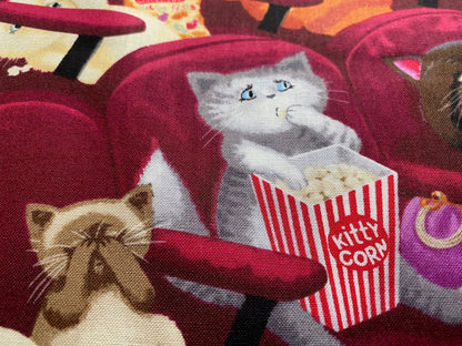 Baumwollstoff Katzen im Kino