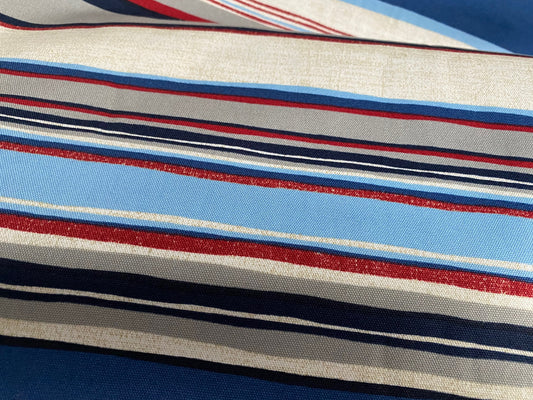 Dekostoff Streifen Blau Rot Weiß