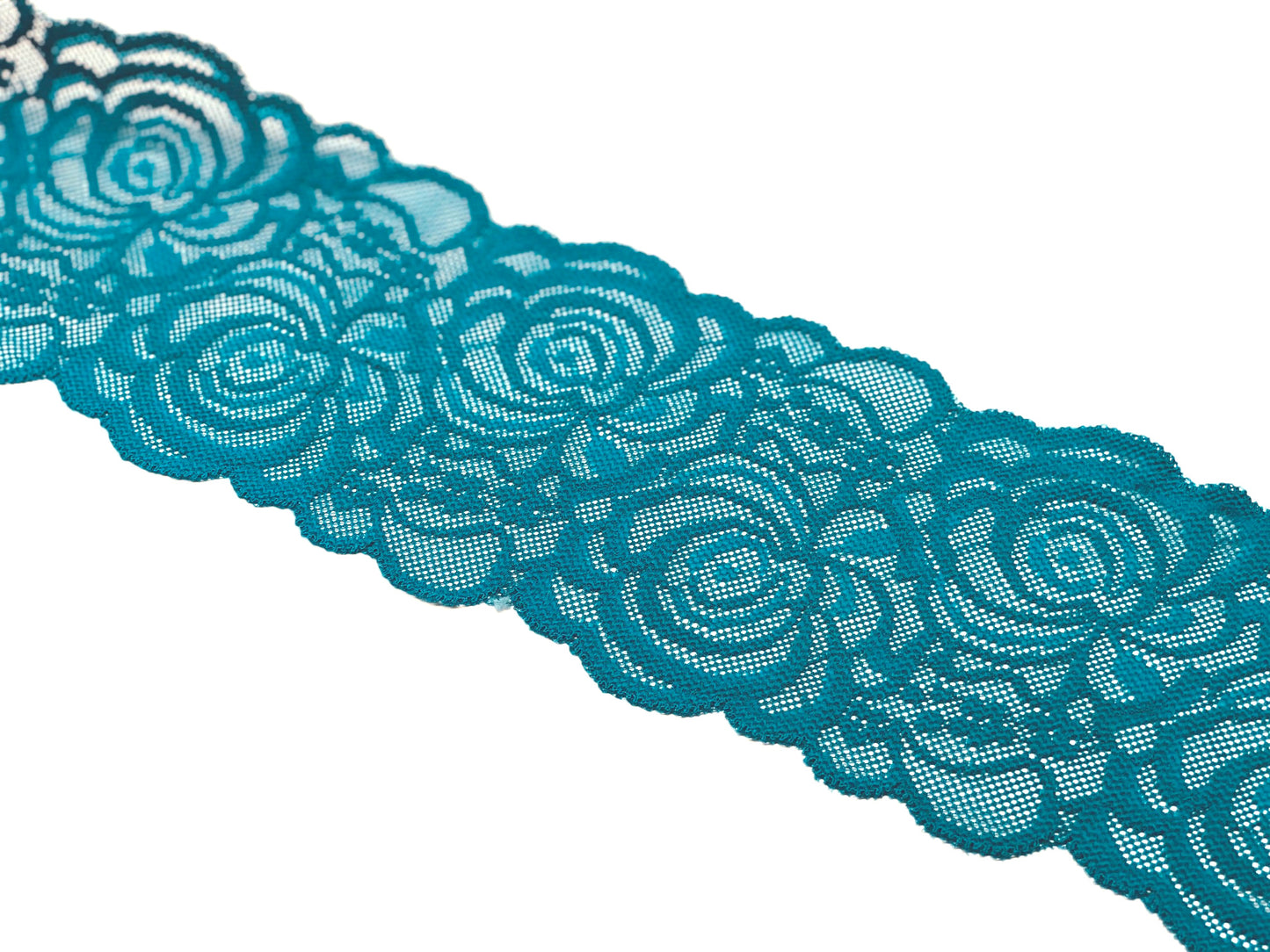 Elastische Spitzenbordüre Petrol