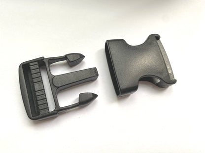 Steckschnalle 30 mm Schwarz Kunststoff
