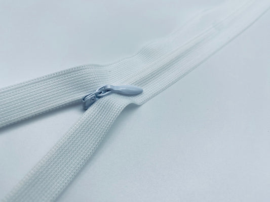 Nahtverdeckter Reißverschluss Weiß 40 cm