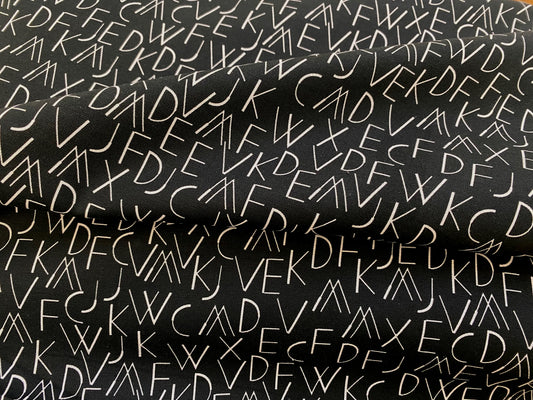 Baumwollstoff Buchstaben Wild Text