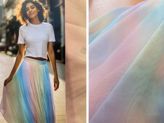 Feiner Regenbogen-Tüll Multicolor