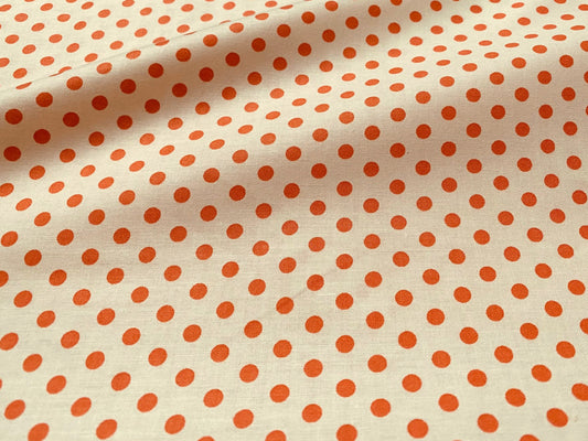 Baumwollstoff Punkte Koralle