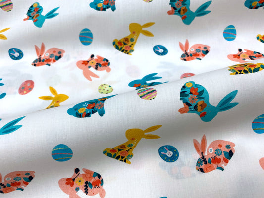 Baumwollstoff Happy Easter Osterhase