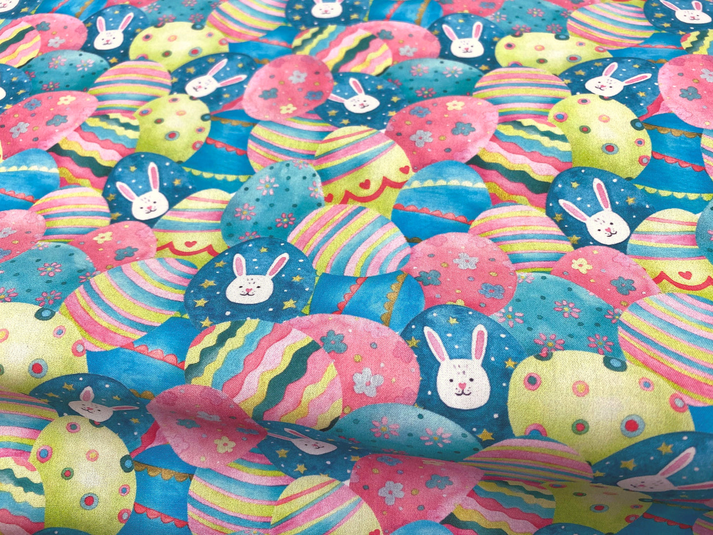 Baumwollstoff Happy Easter Buntes