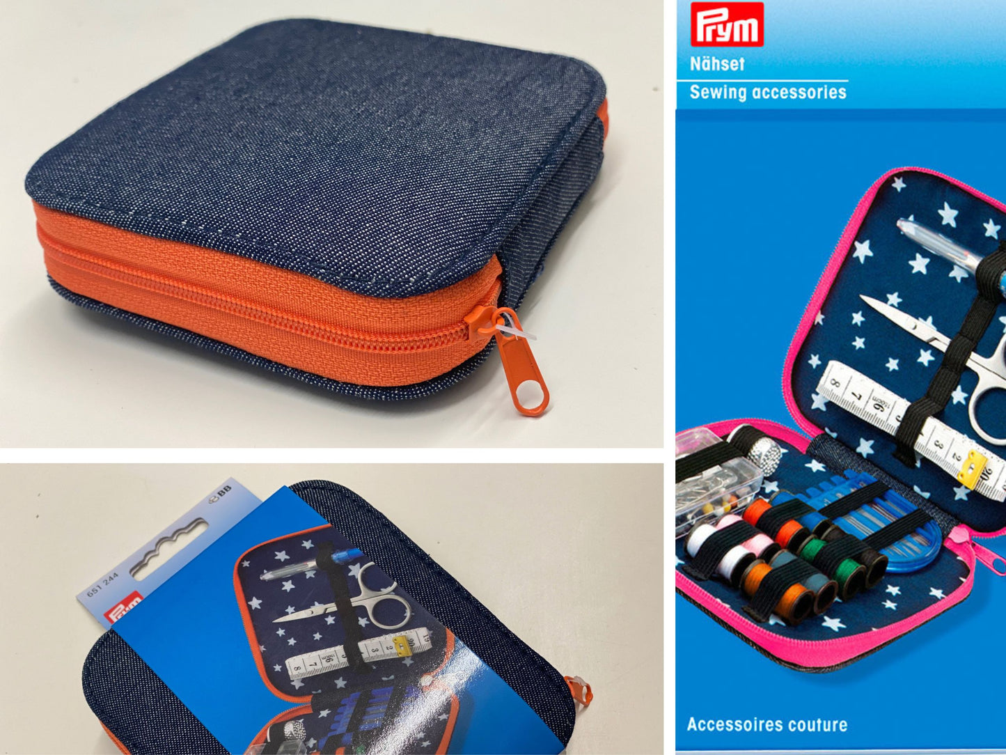 Reise-Nähset Jeans-Orange