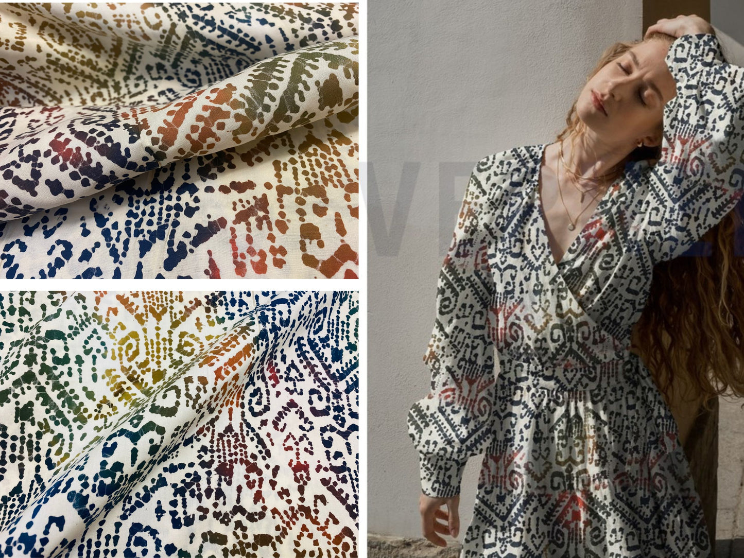 Viskosestoff Batik Marokko