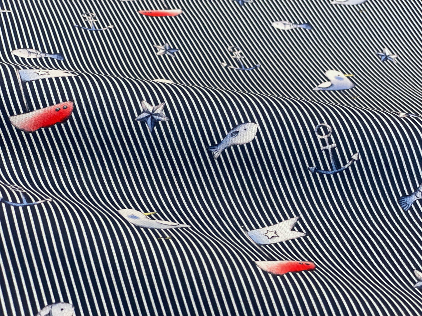 Baumwoll-Popeline Maritim