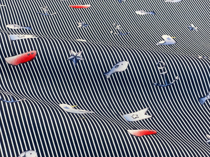 Baumwoll-Popeline Maritim