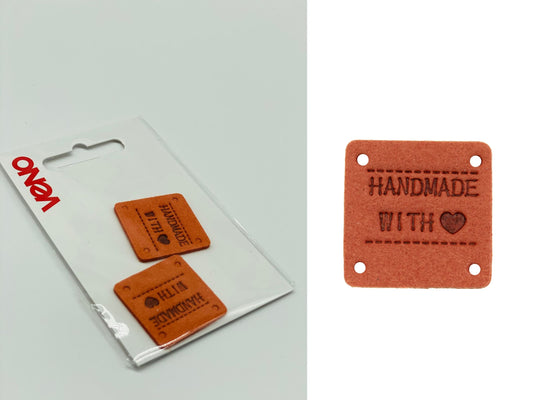 Velours-Lable Handmade with Love Orange