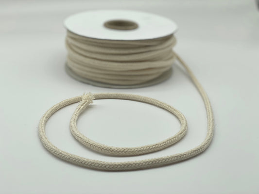 Baumwollkordel 6 mm Natur geflochten