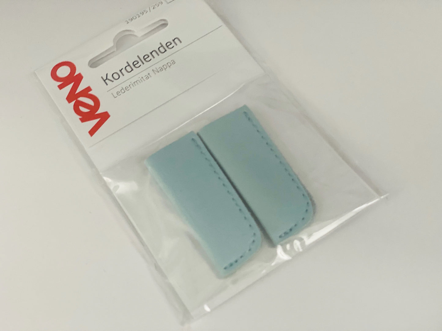 Kordelenden Pastellblau Nappaleder