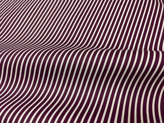 Baumwollstoff Streifen Aubergine