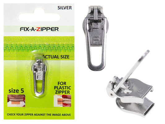 Fix-a-Zipper Ersatzschieber Silber