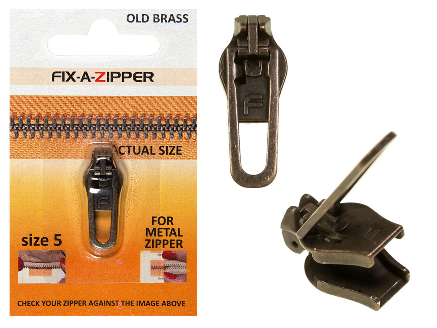 Fix-a-Zipper Ersatzschieber Altgold