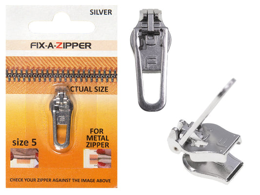 Fix-a-Zipper Ersatzschieber Silber