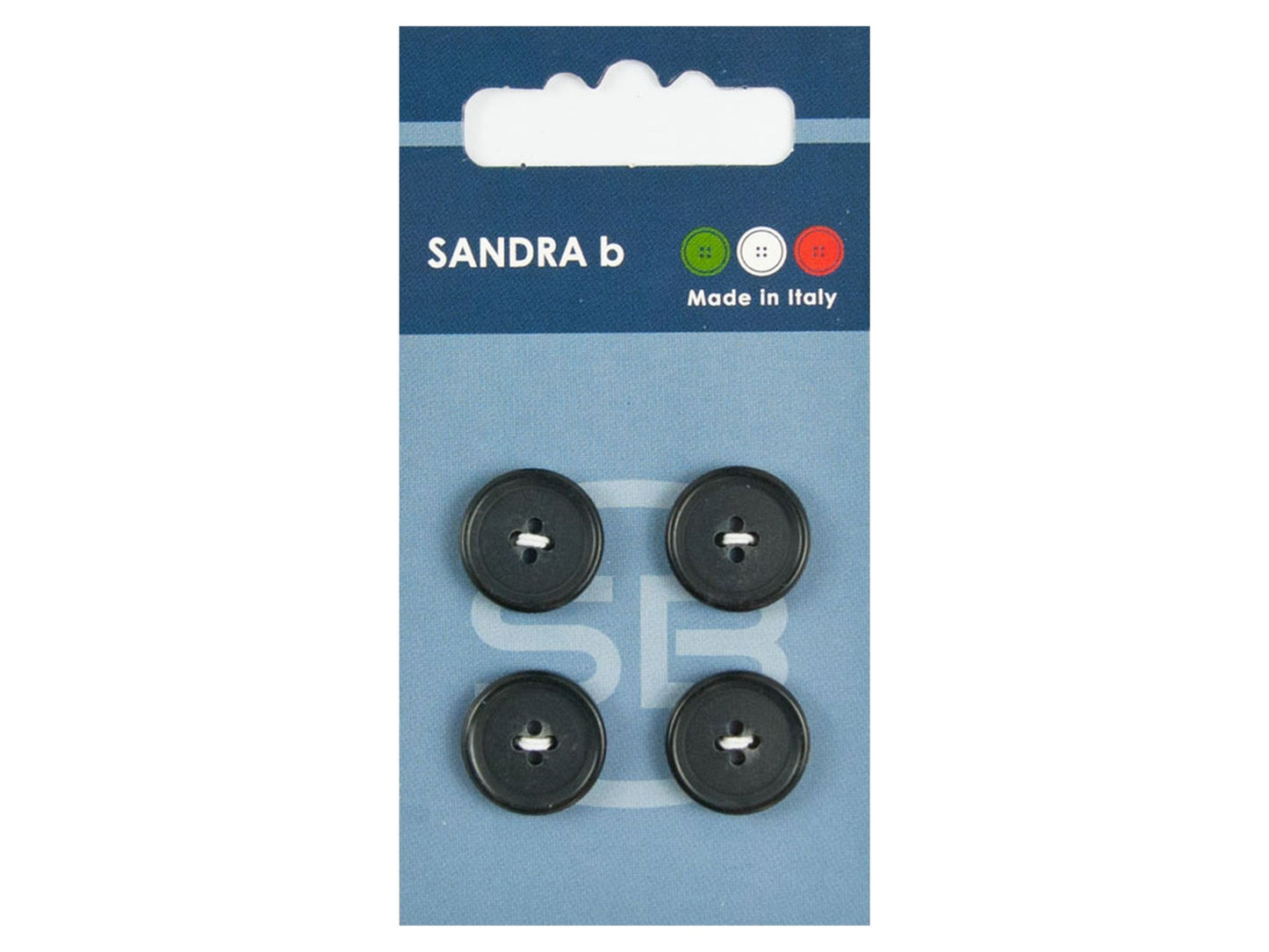 Knopf 4-Loch 15 mm schwarz