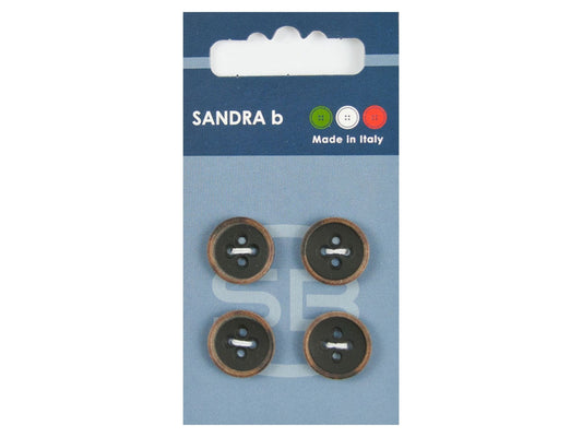 Knopf 4-Loch 15 mm Braun