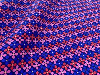 Beschichtete Baumwolle Retro Flowers