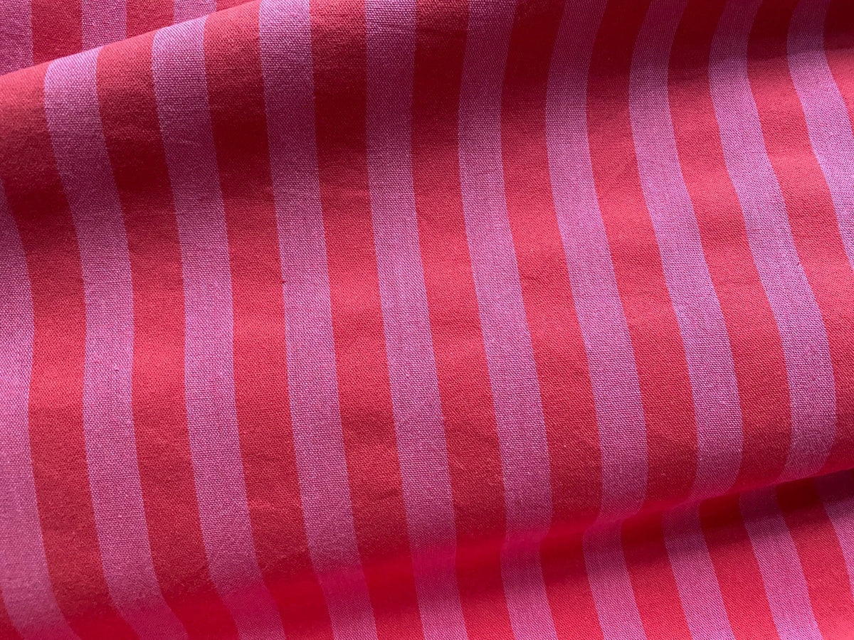 Baumwollstoff Yarn Dyed Stripes Streifen Rot/Pink