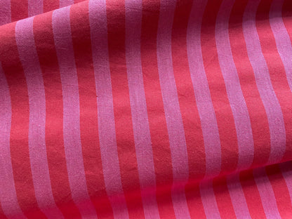 Baumwollstoff Yarn Dyed Stripes Streifen Rot/Pink
