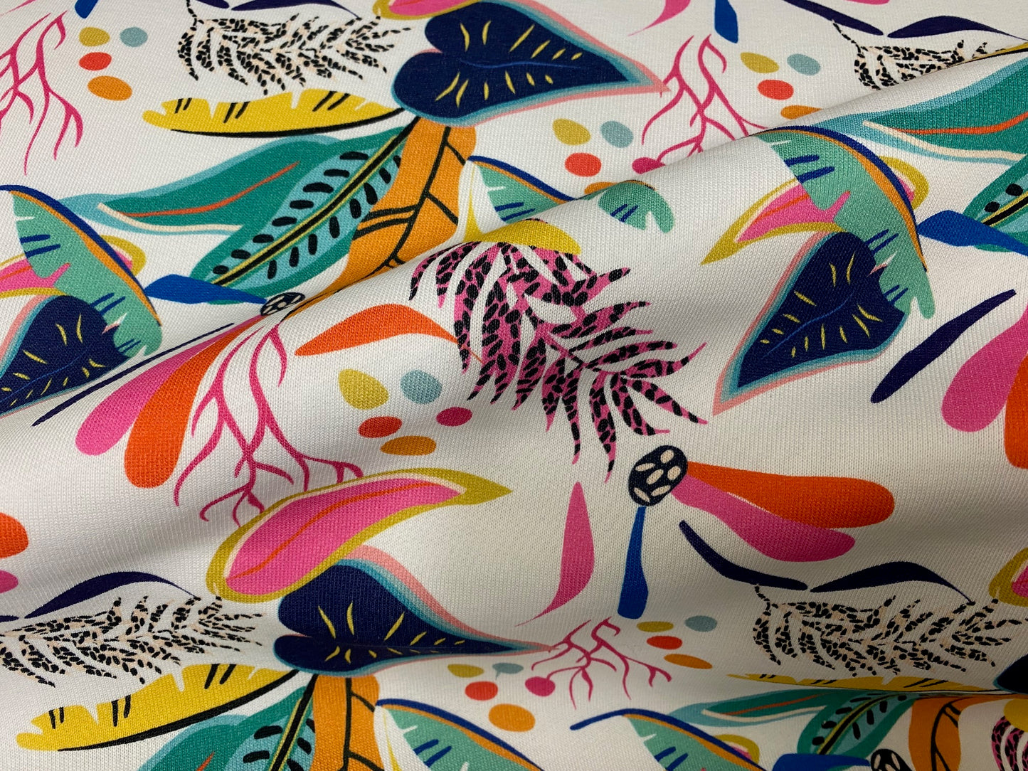 Sweatshirtstoff Bunte Blätter