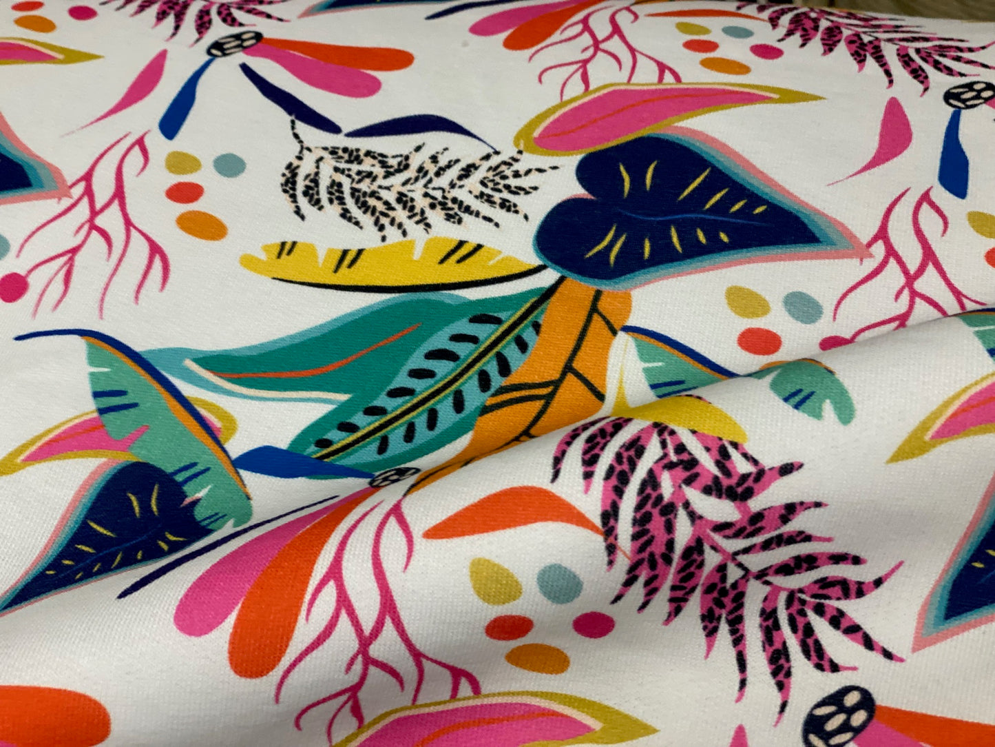 Sweatshirtstoff Bunte Blätter