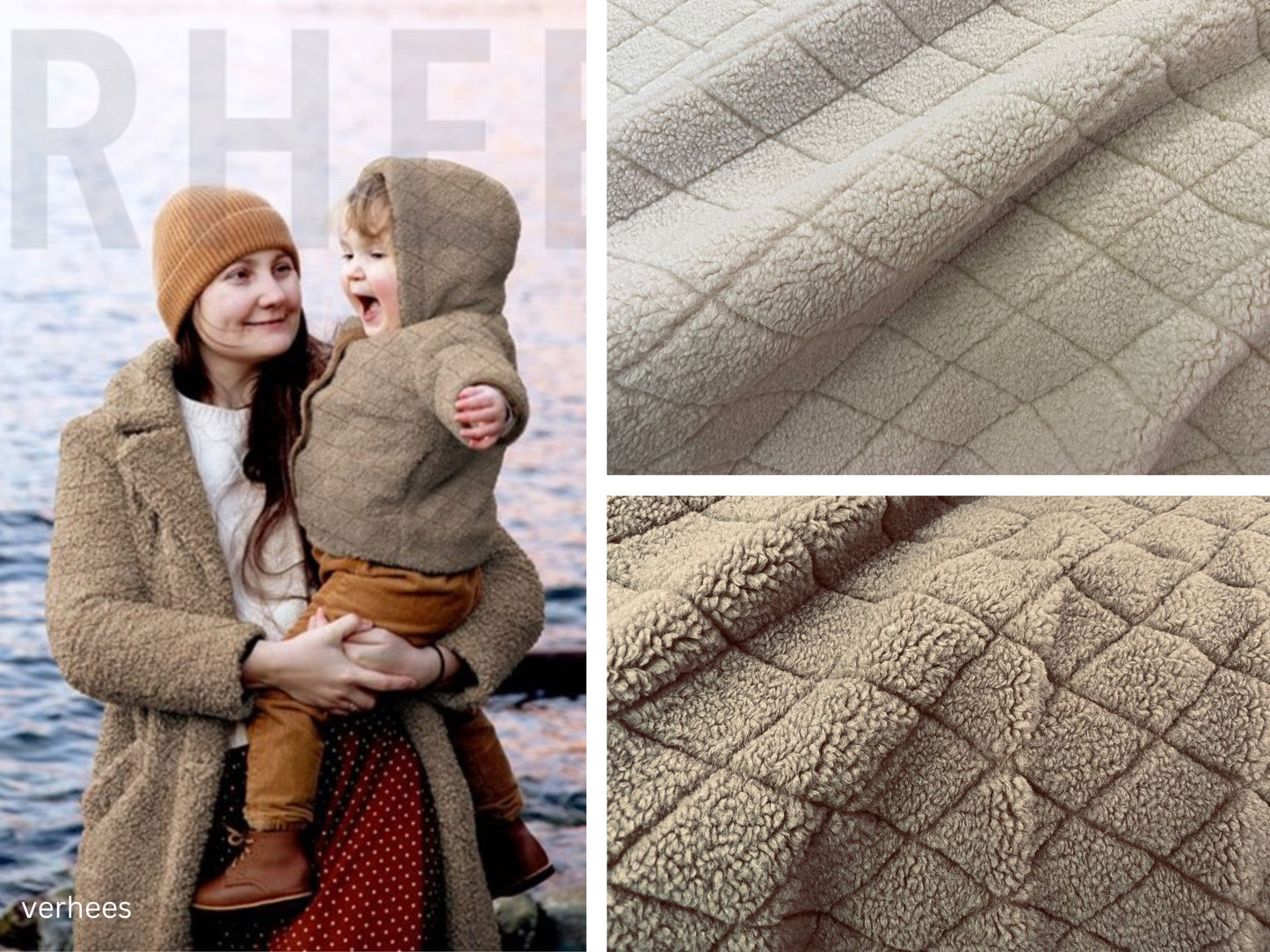 Gesteppter Teddy-Plüsch Braun