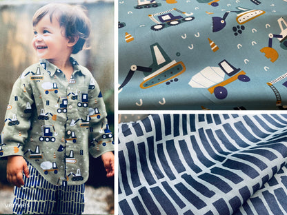 Kinderstoff Auf der Baustelle