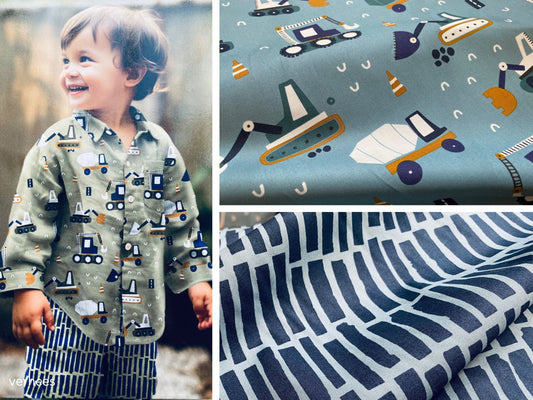 Kinderstoff Auf der Baustelle