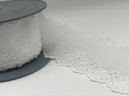 Weiße Spitzenbordüre 50 mm breit