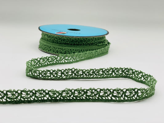 Häkelspitze Bordüre 12 mm Mattgrün